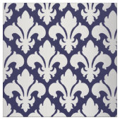 Fleurs de lys Silver and Blue Stoff (Nahaufnahme)