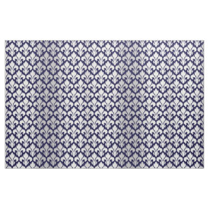 Fleurs de lys Silver and Blue Stoff