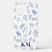 Fleurs de Saison French Personalised Blue White Case-Mate iPhone Hülle (Rückseite)