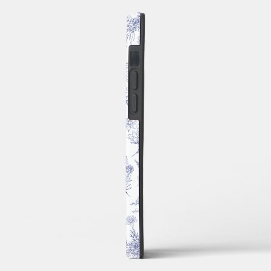 Fleurs de Saison French Personalised Blue White Case-Mate iPhone Hülle (Rückseite / Links)