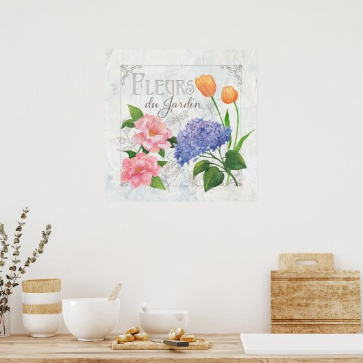 Fleurs du Jardin Poster (Küche)