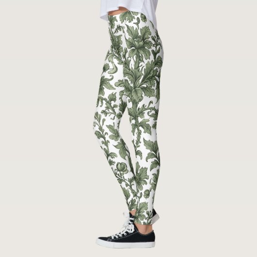 fleurs et feuilles vertes leggings (Links)