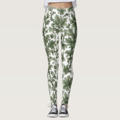 fleurs et feuilles vertes leggings (Vorderseite)