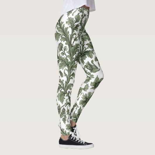 fleurs et feuilles vertes leggings (Rechts)
