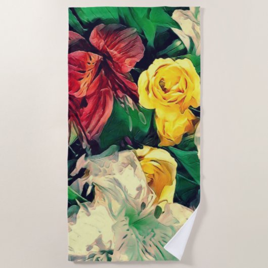 Fleurs Le Matin Strandtuch (Vorderseite)