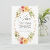 Fleurs Pastel Modern Bridal Shower Invitation Einladung (Stehend Vorderseite)