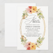 Fleurs Pastel Modern Bridal Shower Invitation Einladung (Vorne/Hinten)