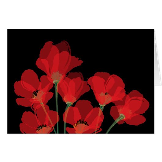 Fleurs Rouges Sur Noir (Vorderseite (Horizontal))