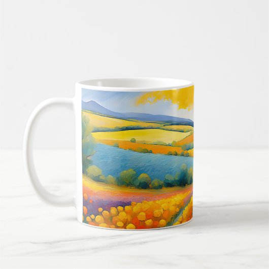 "Fleurs Tranquilles" weite Landschaft Provence Kaffeetasse (Links)