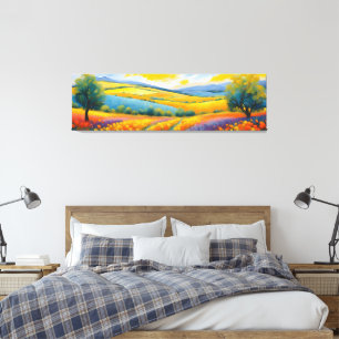 "Fleurs Tranquilles" weite Landschaft Provence Leinwanddruck