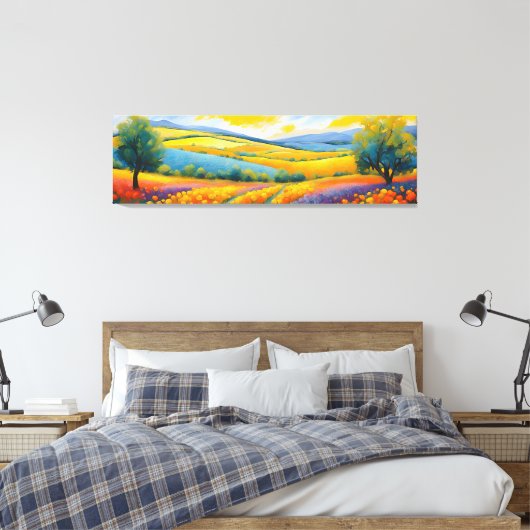 "Fleurs Tranquilles" weite Landschaft Provence Leinwanddruck (Insitu (Schlafzimmer))