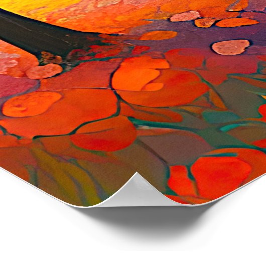 "Fleurs Tranquilles" weite Landschaft Provence Poster (Ecke)