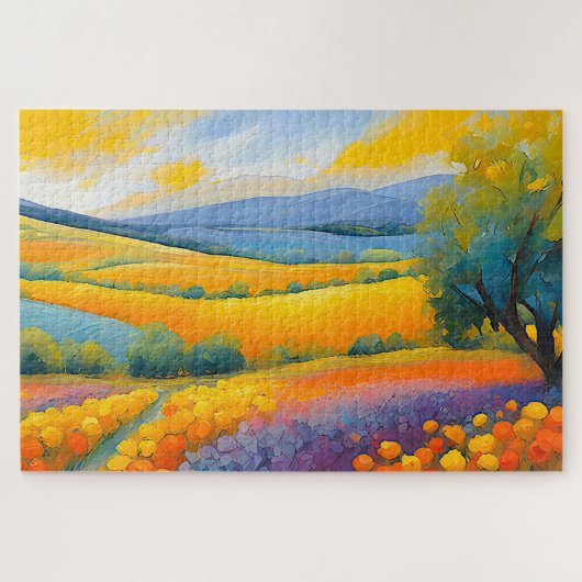 "Fleurs Tranquilles" weite Landschaft Provence Puzzle (Horizontal)