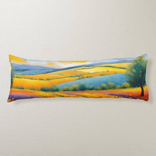 "Fleurs Tranquilles" weite Landschaft Provence Seitenschläferkissen (Vorderseite)