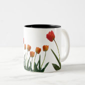 Fleurs tulipes rouges zweifarbige tasse (VorderseiteRechts)