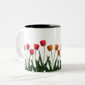 Fleurs tulipes rouges zweifarbige tasse (Vorderseite Links)