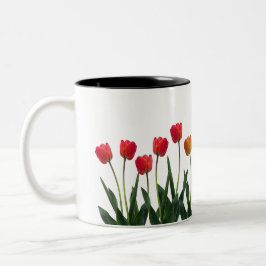 Fleurs tulipes rouges zweifarbige tasse