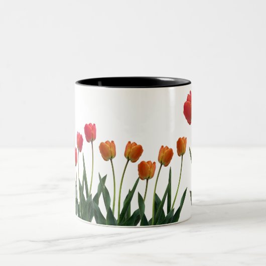 Fleurs tulipes rouges zweifarbige tasse (Mittel)