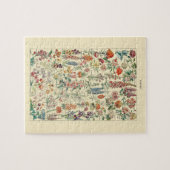 Fleurs Wildblume Garden Botanisches Diagramm Puzzle (Horizontal)