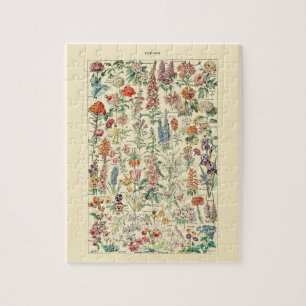 Fleurs Wildflower-Garten Botanisches Diagramm Puzzle