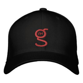 Flex Fit Cap w Red Embroided Logo Bestickte Baseballkappe