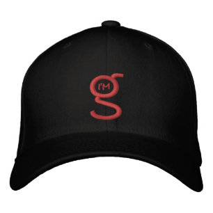 Flex Fit Cap w Red Embroided Logo Bestickte Baseballkappe