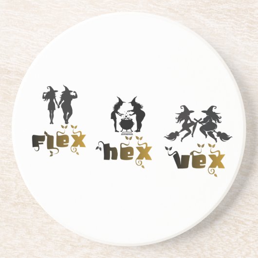 Flex. Hex. Vex. Body Positive & Diverse Hexen Getränkeuntersetzer (Vorne)