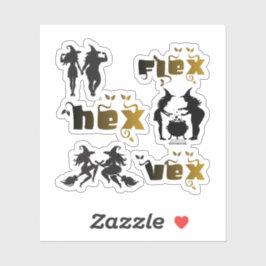 Flex. Hex. Vex. Body Positive & Diverse Witches Aufkleber