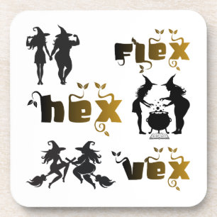 Flex. Hex. Vex. Körperpositiv & Diverse Hexen Getränkeuntersetzer