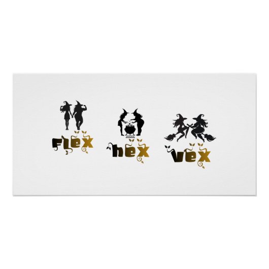 Flex. Hex. Vex. Körperpositiv & Diverse Hexen Poster (Vorderseite)