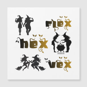 Flex. Hex. Vex. Körperpositiv und diverse Hexen Magnetkarte