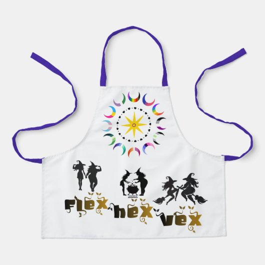 Flex. Hex. Vex. Körperpositiv und diverse Hexen Schürze (Vorderseite)