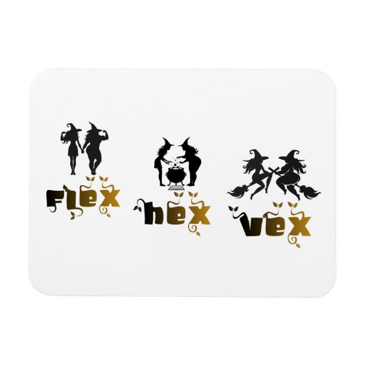 Flex. Hex. Vex. Körperpositive und diverse Hexen Magnet (Horizontal)