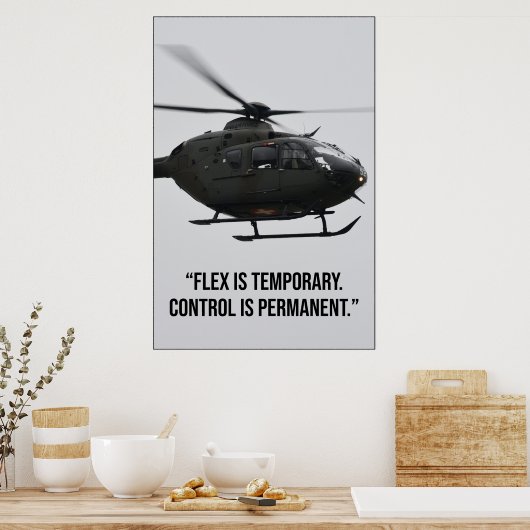 Flex Is Temporary Control Is Permanent Quote Poster (Küche)