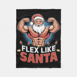 Flex Like Santa Claus Bodybuilder Weihnachtsgymnas Fleecedecke
