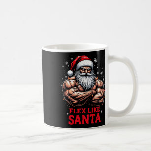 Flex Like Santa Claus Bodybuilder Weihnachtsgymnas Kaffeetasse