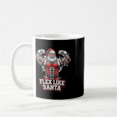 Flex Like Santa Claus Bodybuilder Weihnachtsgymnas Kaffeetasse (Links)