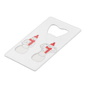 Flex Muscle Snowman Geldbeutel Flaschenöffner (Rückseite Schrägansicht)