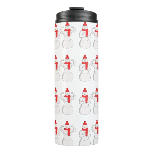 Flex Muscle Snowman Thermosbecher (Vorderseite)