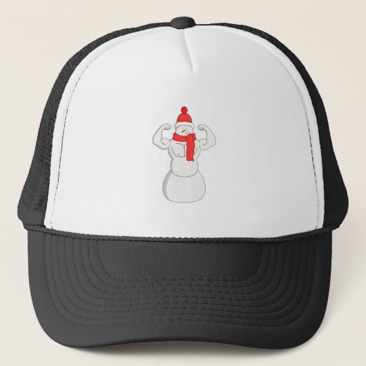 Flex Muscle Snowman Truckerkappe (Vorderseite)