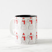 Flex Muscle Snowman Zweifarbige Tasse (Vorderseite Links)