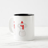 Flex Muscle Snowman Zweifarbige Tasse (Vorderseite Links)