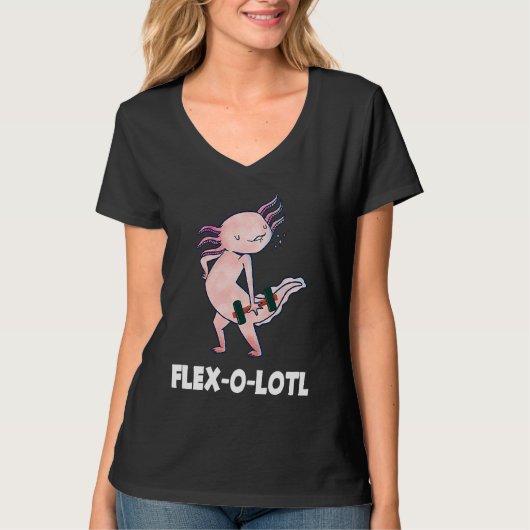 Flex O Lotl  Axolotl Workout  Bodybuilder Fish T-Shirt (Vorderseite)