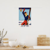 Flexible Flyer Pin-Up Skiing Girl Poster (Küche)