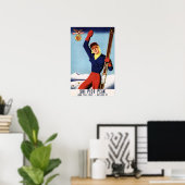 Flexible Flyer Pin-Up Skiing Girl Poster (Heimbüro)