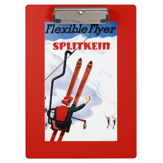 Flexible Flyer Splitkein Holzskier Promo Klemmbrett (Vorderseite)
