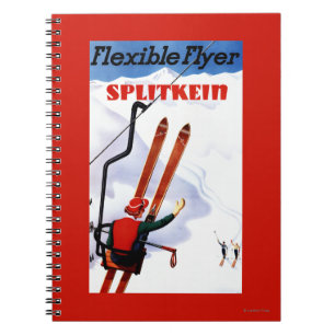 Flexible Flyer Splitkein Holzskier Promo Notizblock