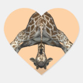 Flexible Giraffe Herz-Aufkleber (Vorderseite)