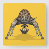 Flexible Giraffe Quadratische Wanduhr (Vorderseite)