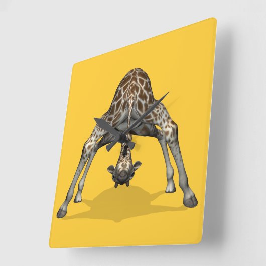 Flexible Giraffe Quadratische Wanduhr (Winkel)